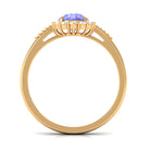 Rosec Jewels-1.25 CT Natural Tanzanite Engagement Ring with Diamond Accent