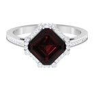 Rosec Jewels-3.75 CT Antique Garnet Engagement Ring with Diamond Accent