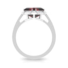 Rosec Jewels-3.75 CT Antique Garnet Engagement Ring with Diamond Accent