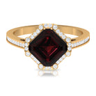 Rosec Jewels-3.75 CT Antique Garnet Engagement Ring with Diamond Accent