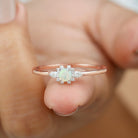 Rosec Jewels-1/2 CT Ethiopian Opal Promise Ring with Diamond Accent