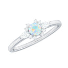 Rosec Jewels-1/2 CT Ethiopian Opal Promise Ring with Diamond Accent