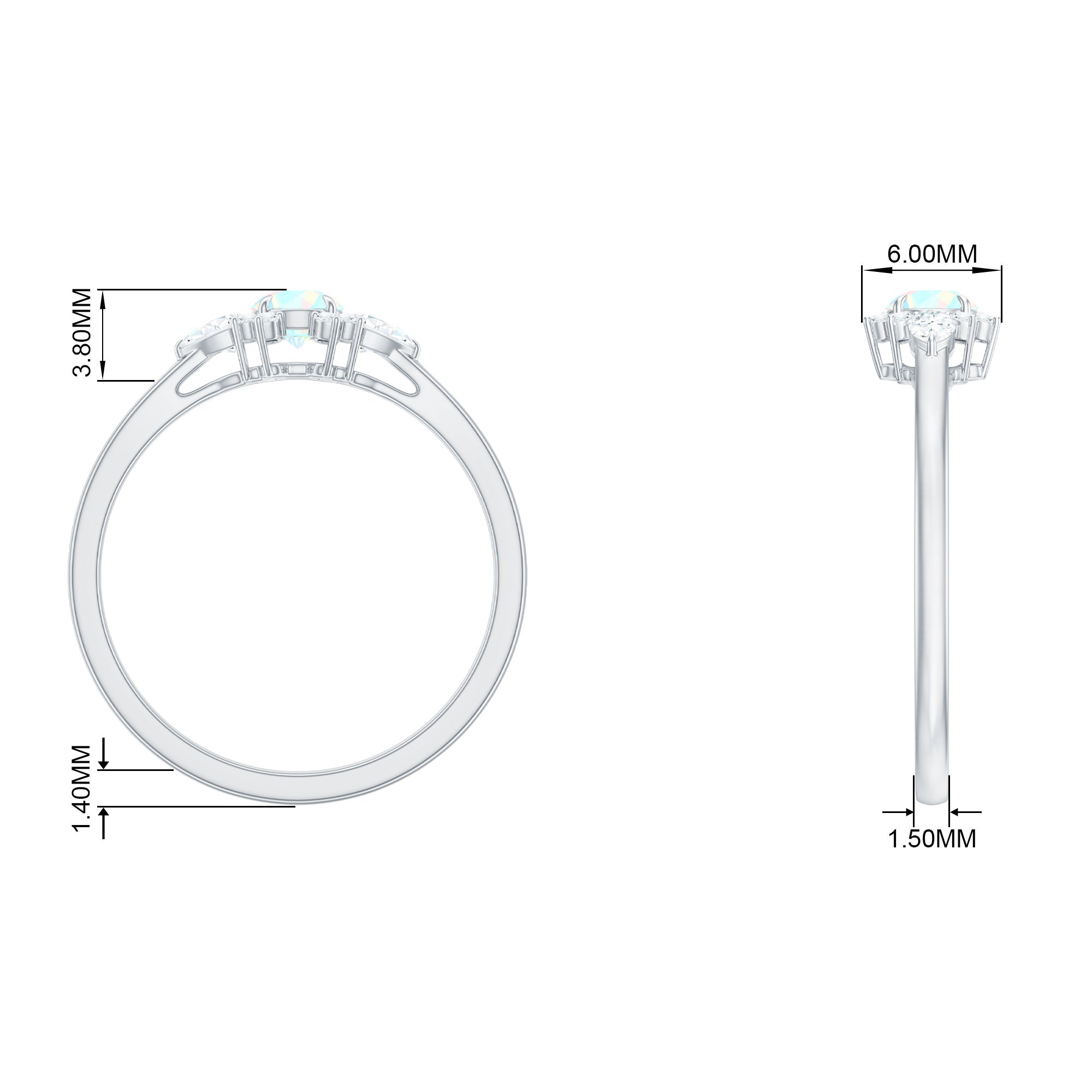 Rosec Jewels-1/2 CT Ethiopian Opal Promise Ring with Diamond Accent