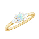 Rosec Jewels-1/2 CT Ethiopian Opal Promise Ring with Diamond Accent