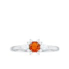 Rosec Jewels-Claw Set Round Fire Opal and Diamond Promise Ring