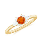 Rosec Jewels-Claw Set Round Fire Opal and Diamond Promise Ring