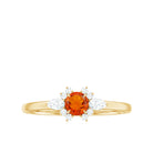 Rosec Jewels-Claw Set Round Fire Opal and Diamond Promise Ring