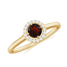 Rosec Jewels-1/2 CT Certified Garnet and Diamond Floating Halo Promise Ring