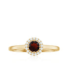 Rosec Jewels-1/2 CT Certified Garnet and Diamond Floating Halo Promise Ring