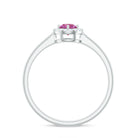 Rosec Jewels-Pink Tourmaline Promise Ring with Diamond Halo