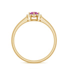 Rosec Jewels-Pink Tourmaline Promise Ring with Diamond Halo