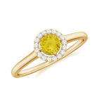 Rosec Jewels-Classic Yellow Sapphire Promise Ring with Diamond Floating Halo