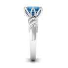 Rosec Jewels-Asscher Cut London Blue Topaz Designer Engagement Ring with Diamond