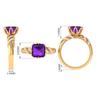 Rosec Jewels-Asscher Cut Amethyst Designer Engagement Ring with Diamond