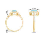 Rosec Jewels-2.25 CT Emerald Cut Shape Sky Blue Topaz Classic Engagement Ring with Diamond Halo