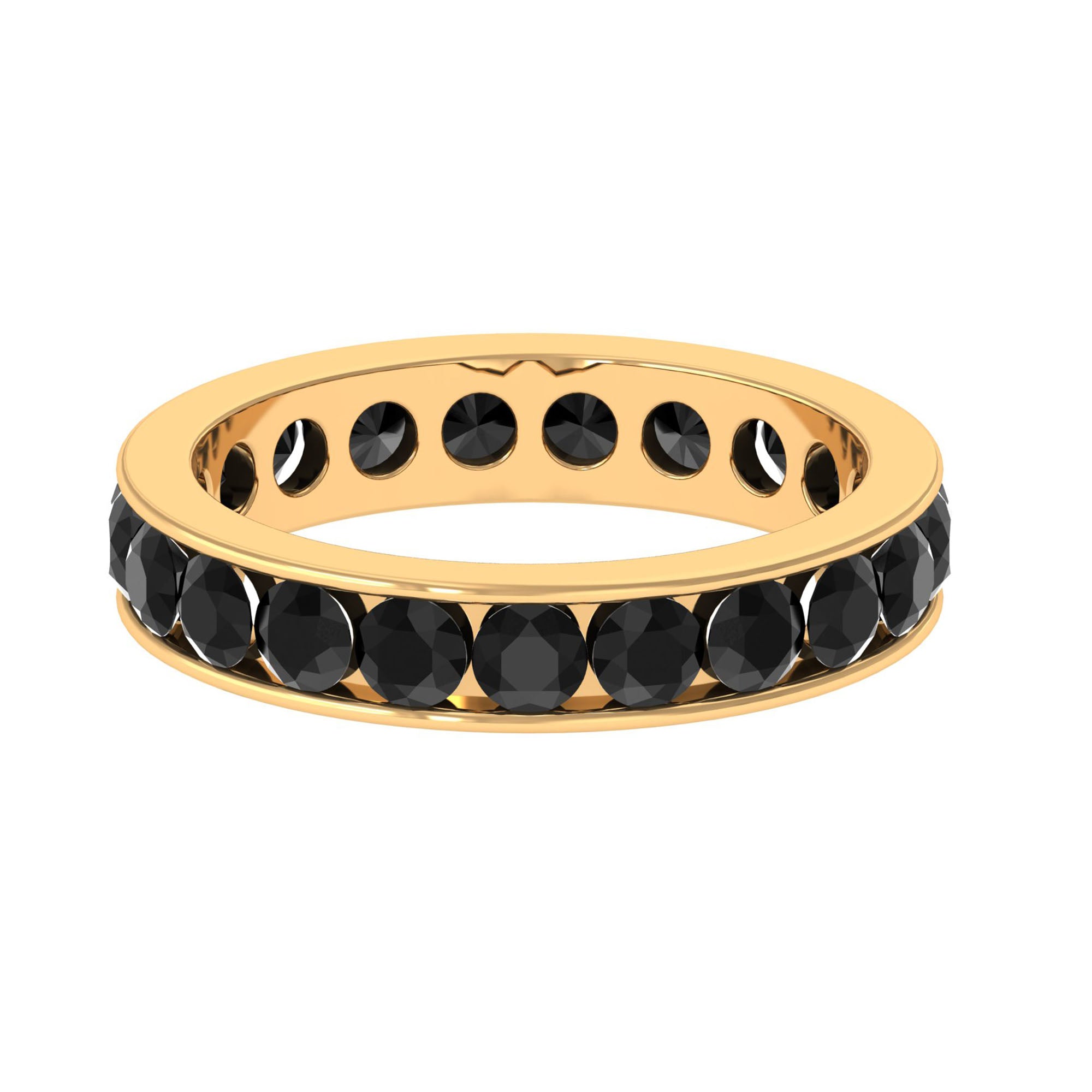 Rosec Jewels-2 CT Black Onyx Full Eternity Band Ring in Channel Setting