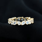 Rosec Jewels-Elegant Eternity Band Ring with Pear Cut Moonstone