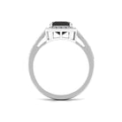 Rosec Jewels-Emerald Cut Lab Created Black Diamond Halo Engagement Ring