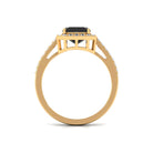 Rosec Jewels-Emerald Cut Lab Created Black Diamond Halo Engagement Ring