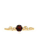 Rosec Jewels-Garnet and Diamond Minimal Leaf Branch Ring