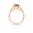 Rosec Jewels-2.75 CT Morganite Solitaire Engagement Ring with Moissanite Eternity Band