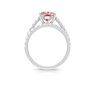 Rosec Jewels-2.75 CT Morganite Solitaire Engagement Ring with Moissanite Eternity Band