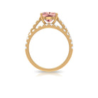 Rosec Jewels-2.75 CT Morganite Solitaire Engagement Ring with Moissanite Eternity Band