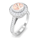 Rosec Jewels-Classic Morganite Engagement Ring with Diamond