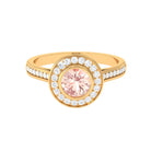 Rosec Jewels-Classic Morganite Engagement Ring with Diamond