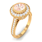 Rosec Jewels-Classic Morganite Engagement Ring with Diamond