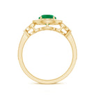 Rosec Jewels-Vintage Inspired Emerald Diamond Engagement Ring