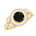 Rosec Jewels-Vintage Inspired Black Onyx and Diamond Engagement Ring