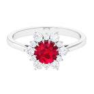 Rosec Jewels-Created Ruby and Diamond Halo Engagement Ring