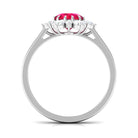 Rosec Jewels-Created Ruby and Diamond Halo Engagement Ring