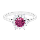 Rosec Jewels-2 CT Pink Tourmaline and Diamond Halo Engagement Ring