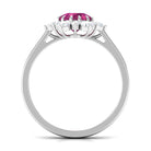 Rosec Jewels-2 CT Pink Tourmaline and Diamond Halo Engagement Ring