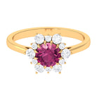 Rosec Jewels-2 CT Pink Tourmaline and Diamond Halo Engagement Ring