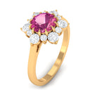 Rosec Jewels-2 CT Pink Tourmaline and Diamond Halo Engagement Ring