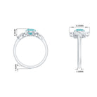 Rosec Jewels-1.75 CT Claw Set Sky Blue Topaz Flower Engagement Ring with Diamond