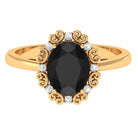 Rosec Jewels-Lab Grown Black Diamond Oval Engagement Ring with Diamond