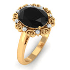 Rosec Jewels-Lab Grown Black Diamond Oval Engagement Ring with Diamond