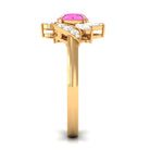 Rosec Jewels-1.5 CT Pink Sapphire Flower Engagement Ring with Diamond