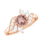 Rosec Jewels-1.25 CT Morganite Flower Engagement Ring with Diamond