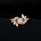 Rosec Jewels-1.25 CT Morganite Flower Engagement Ring with Diamond