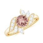 Rosec Jewels-1.25 CT Morganite Flower Engagement Ring with Diamond