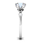 Rosec Jewels-Claw Set Solitaire Moonstone Flower Ring with Diamond