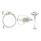 Rosec Jewels-Green Sapphire Flower Engagement Ring with Diamond