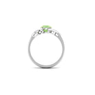 Rosec Jewels-Green Sapphire Flower Engagement Ring with Diamond