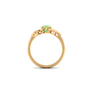 Rosec Jewels-Green Sapphire Flower Engagement Ring with Diamond