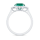 Rosec Jewels-Lab-Created Emerald Cocktail Ring with Moissanite Floral Halo